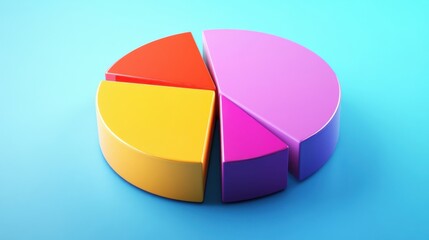 Obraz premium a colorful pie chart on a blue surface