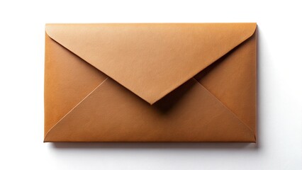 Closed Light Mocha Mousse Envelope, Isolated White Background - Elegant Packaging Mockup
