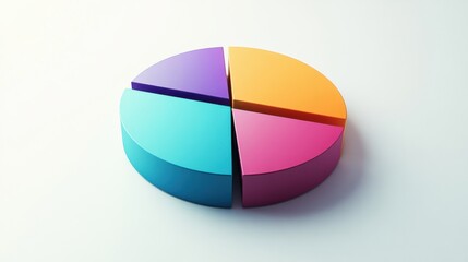 Obraz premium a colorful pie chart on a white surface