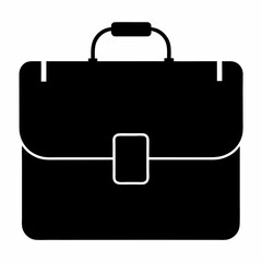 Black Briefcase Silhouette Vector Illustration