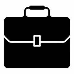 Black Briefcase Silhouette Vector Illustration