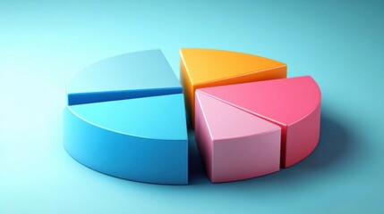 Obraz premium a pie chart with four sections of it