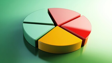 a pie chart with four sections of different colors