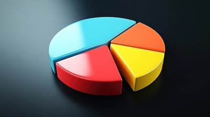 Obraz premium a pie chart with four sections of different colors
