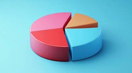 a pie chart with four sections of different colors