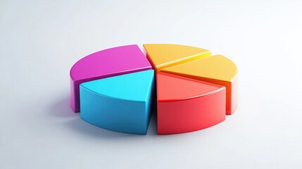 Obraz premium a colorful pie chart on a white surface