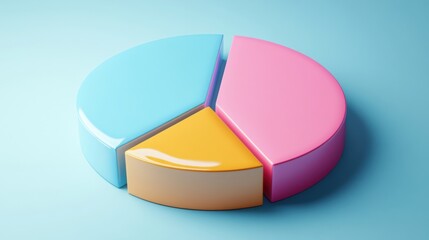 Obraz premium a colorful pie chart on a blue surface