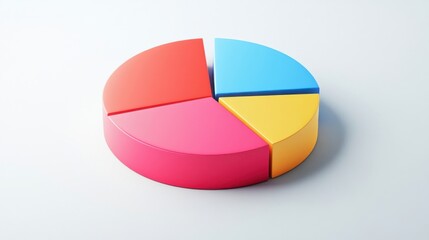 a pie chart with four sections of different colors