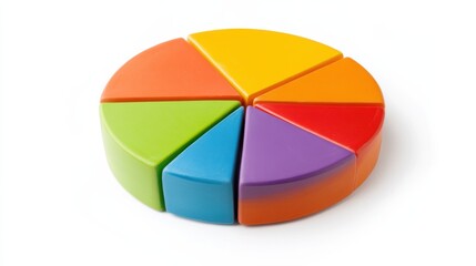 Obraz premium a colorful pie chart on a white surface