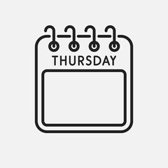 Icon page calendar day week Thursday, empty space