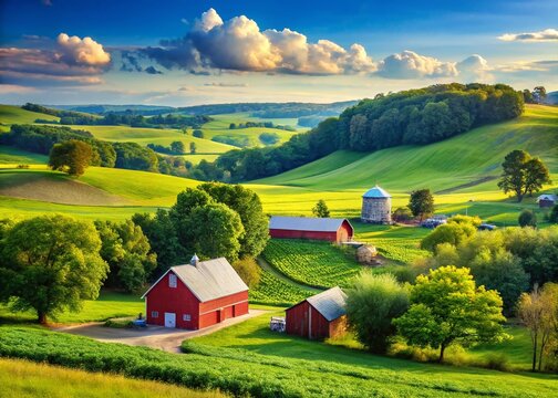 Walcott, USA: Scenic Rural Landscape with Copy Space - Stock Photo