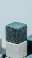 Abstract Stone Cubes  Minimalist Texture  Gray  Beige  Balance