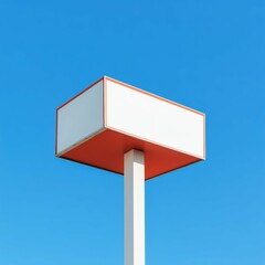 Blank advertising sign urban setting minimalist design clear blue sky outdoor perspective marketing concept
