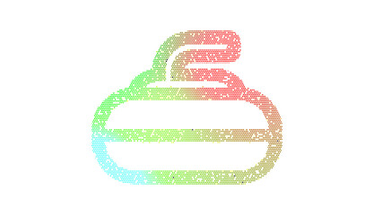 Icon curling is made up of LED square shapes. There are bright diodes and there are black dead diodes