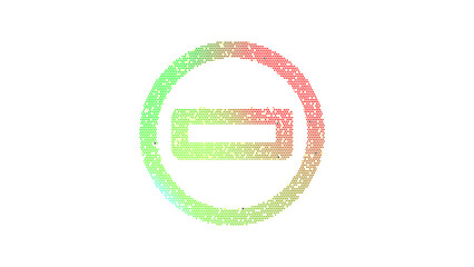 Icon do not enter is made up of LED square shapes. There are bright diodes and there are black dead diodes