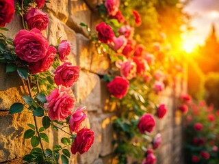 Obraz premium Warm Spring Day: Minimalist Rosa Flower Wall Plant Photography