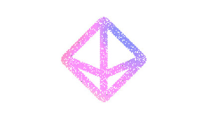 Fototapeta premium Icon dice d8 is made up of LED square shapes. There are bright diodes and there are black dead diodes