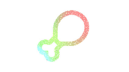 Icon drumstick is made up of LED square shapes. There are bright diodes and there are black dead diodes