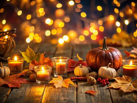 Warm Thanksgiving Night Lights Email Signature Background