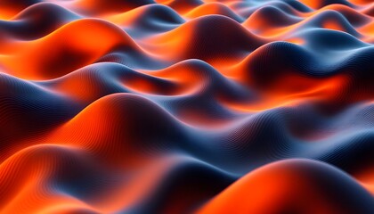 Obraz premium Abstract Waves of Fire and Shadow: A Digital Landscape