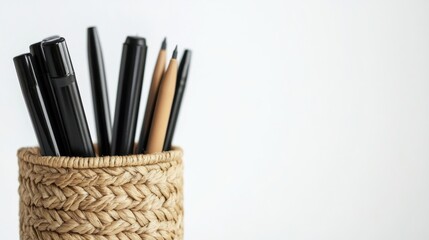 Fototapeta premium a pen holder with pens and pencils in it
