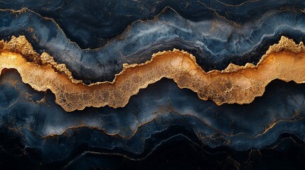 Obraz premium Gold veins in dark blue marble texture, background design, luxury decor