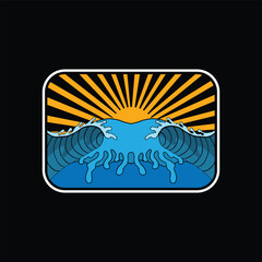 summer wave image logo vector