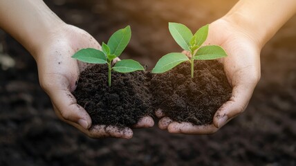 Planting seeds for a greener future nature conservation efforts soil cultivation outdoor environment close-up view