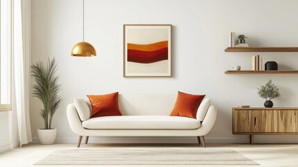 a living room with a couch and a table