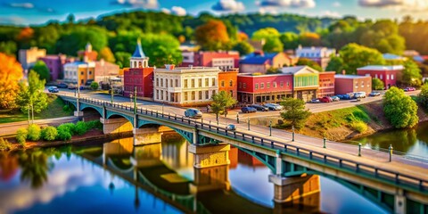 Wetumpka Alabama Downtown Bridge Tilt-Shift Miniature Photography
