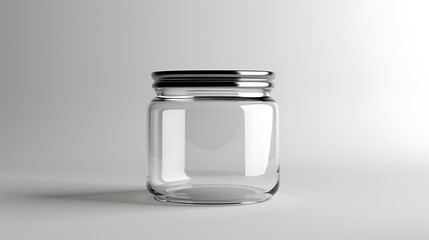 A classic clear glass jar on the beautifull empty background