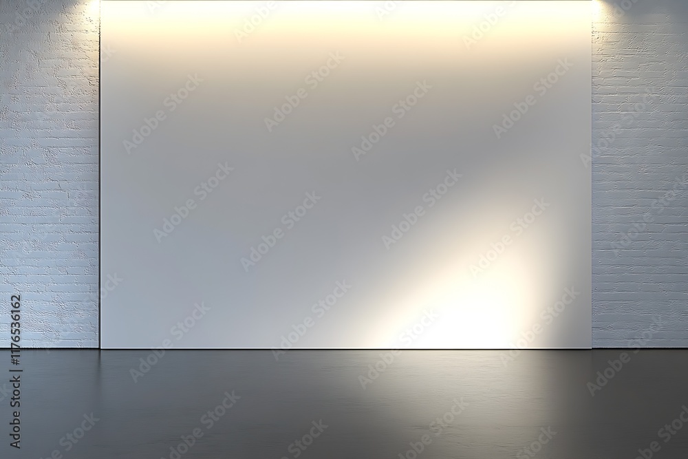 Poster minimalist white wall studio space with soft ambient lighting for photography : generative ai
