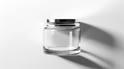 A classic clear glass jar on the beautifull empty background