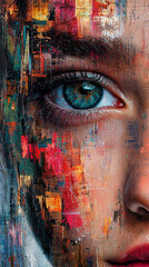Abstract Woman s Eye  Colorful Portrait  Digital Art