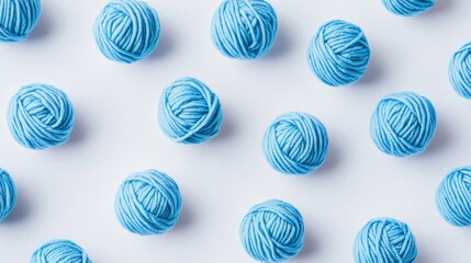 Yarn balls on white surface