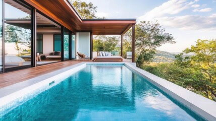 A sustainable luxury container house with an infinity pool and breathtaking views