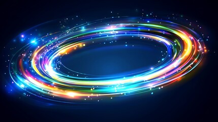 Obraz premium Abstract Colorful Light Trails Swirling Oval Design