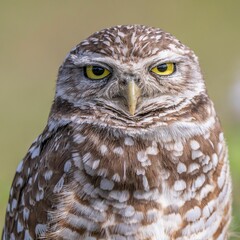 Close-up of a Burrowing Owl (Athene cunicularia)