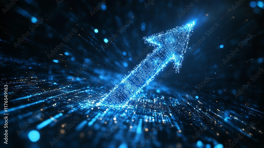 Aufkleber Illuminated Arrow Symbolizing Digital Progress in a High-Tech Cyber Environment : Generative AI