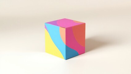 Colorful Abstract Design Box On White Background