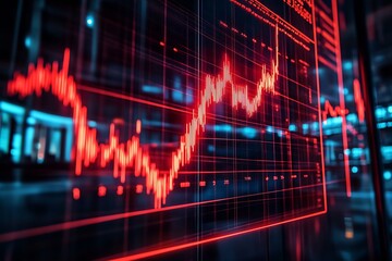 Stock Market Graph Illustrating Economic Growth and Financial Prosperity : Generative AI
