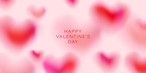 Happy Valentine's day cards set. Modern minimal art design with hearts, mesh gradient. Bright colorful romantic design. Holiday romantic cards, invitations, covers, post, message template.