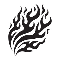 Tribal Style Flames Silhouette Vector Illustration