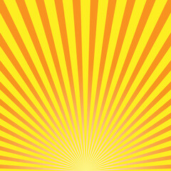 Sun ray vector background, Radial beam sunrise or sunset light retro design illustration, Light sunburst glowing background