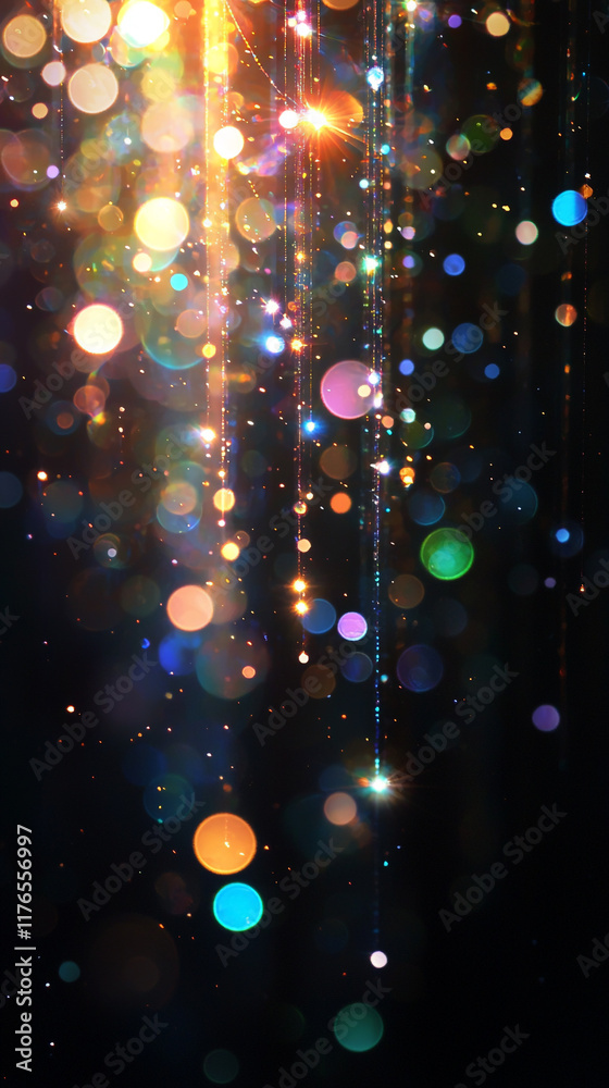 Wall mural sparkling lights colorful bokeh abstract background