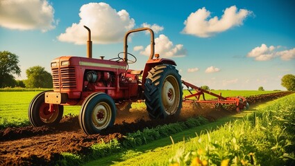 Obraz premium tractor in field