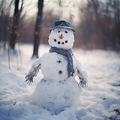 Obraz premium snowman on the snow
