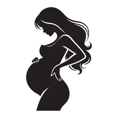 Beautiful Silhouette of a Pregnant Woman