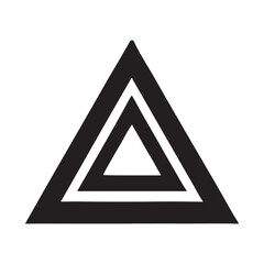 Hazard Warning Triangle Silhouette Vector Graphic Icon