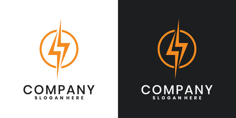 Lightning bolt logo design template